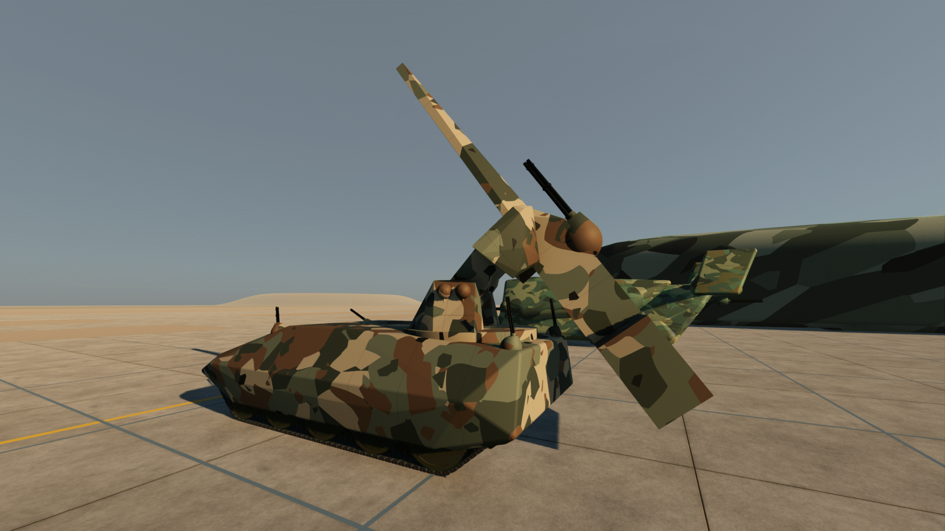 A Relly Big Tank with elevated gun
