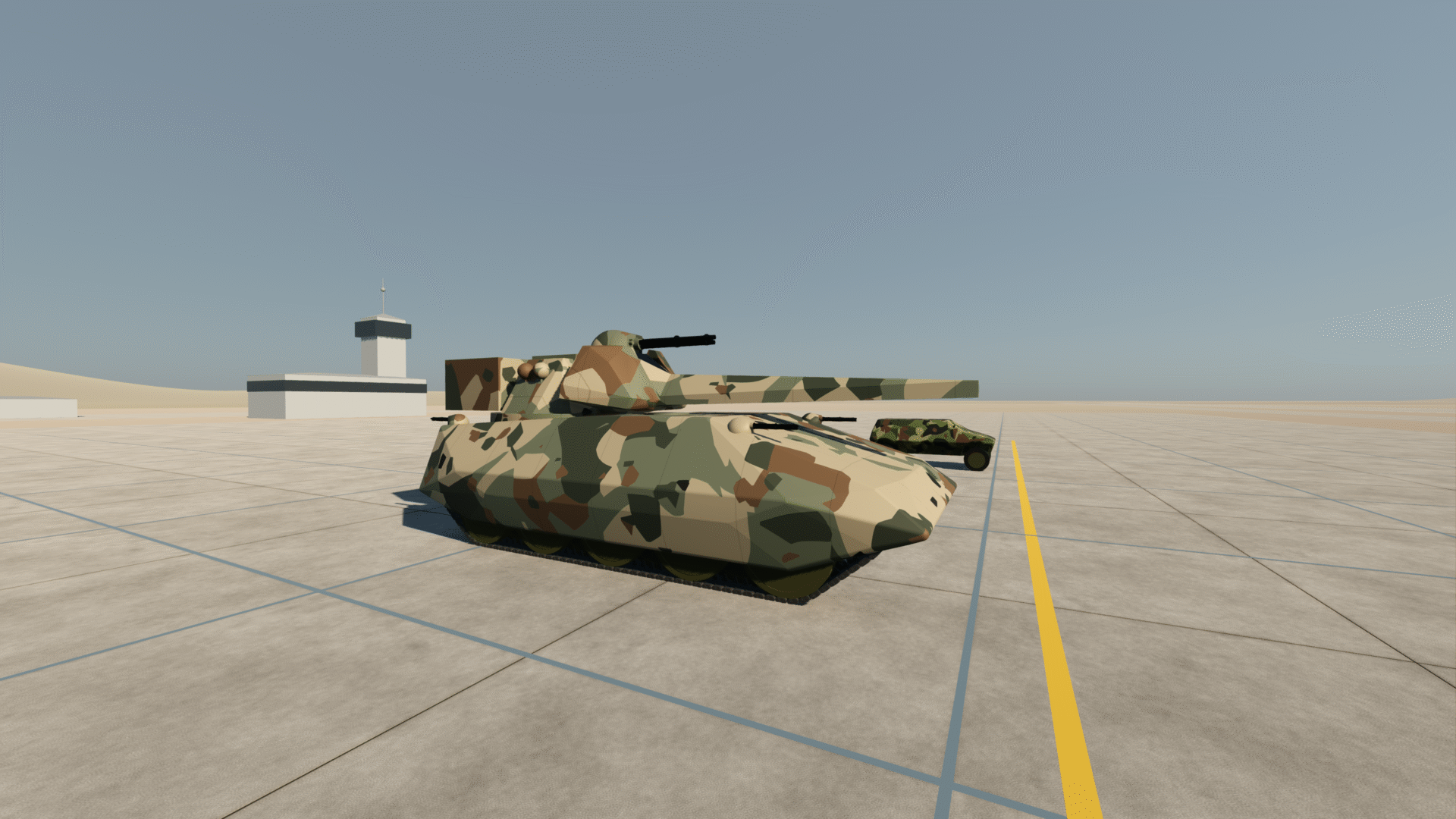 The really big tank with the giun stowed.